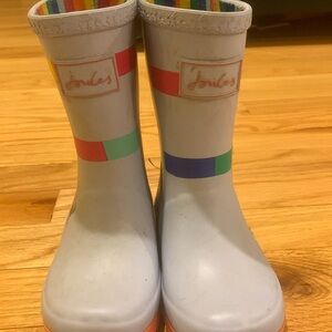 RAINBOW DOG pattern. Joules brand TODDLER rain boots. UK SIZE 8/US SIZE 9
